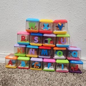 Fisher-Price ABC Peekaboo Blocks Set Of 18 Incomplete